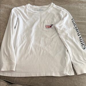 Vineyard Vines Kids White Long Sleeve Tee with Logo size 6